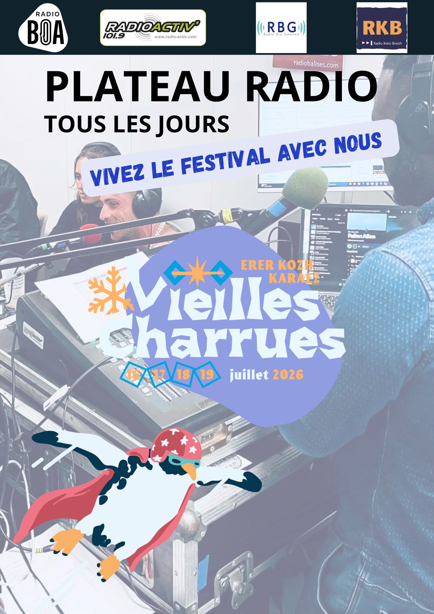 EN DIRECT DU FESTIVAL LES VIEILLES CHARRUES DU 16 AU 19 JUILLET 2026